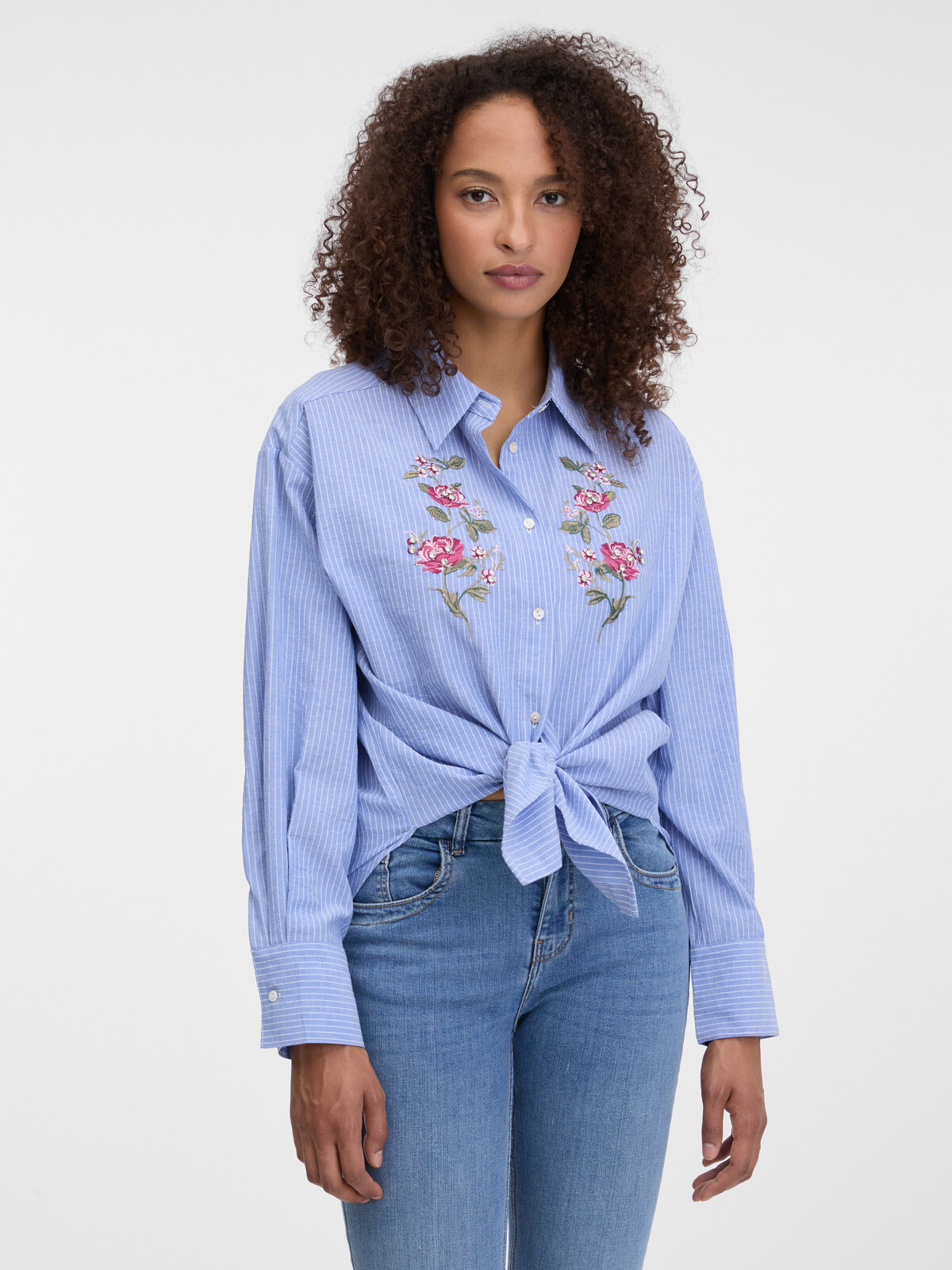 Light blue women's shirt with embroidery ORSAY - Women's