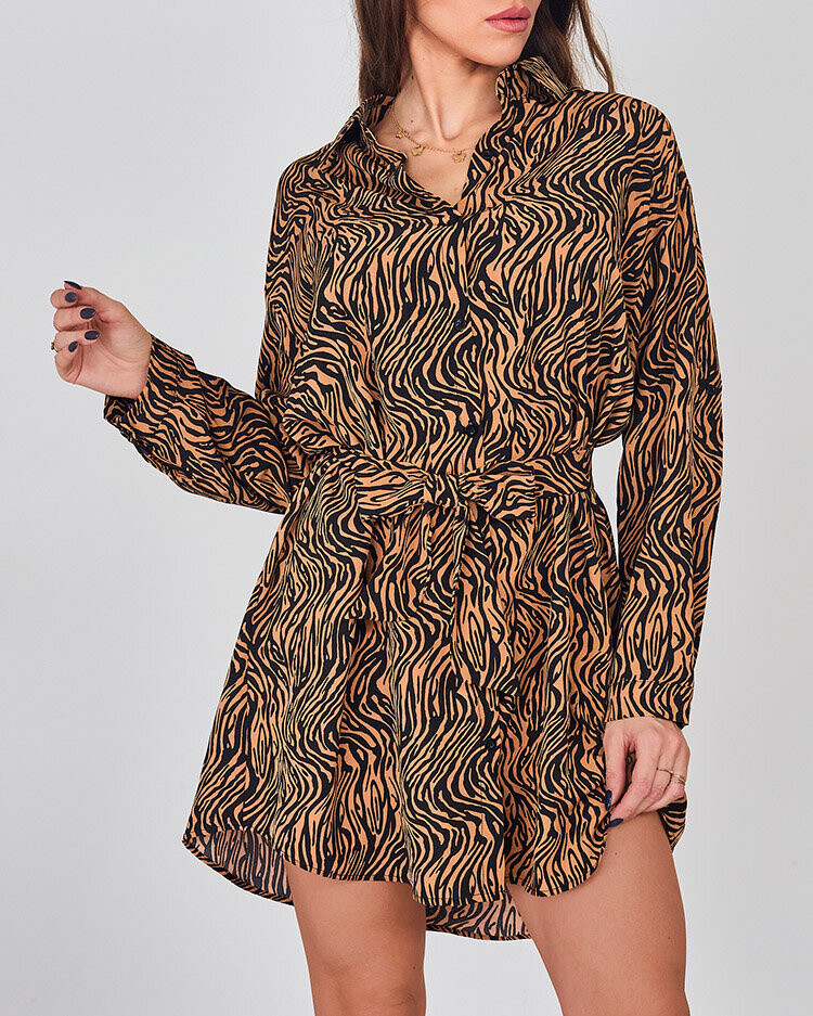 Resti women's mini dress in a'la zebra pattern