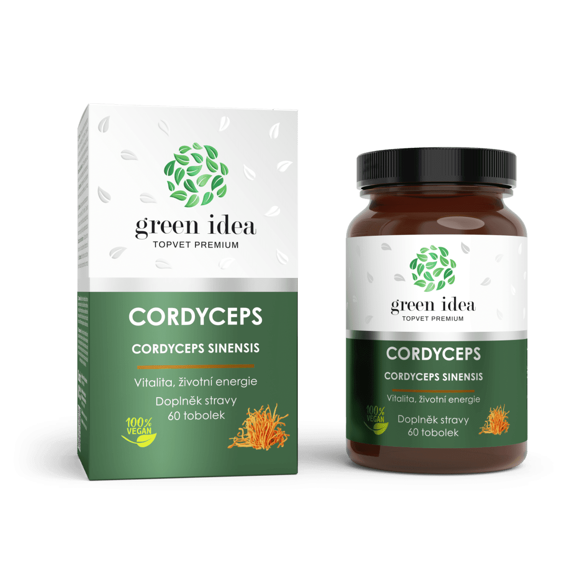 Cordyceps bylinný extrakt - kapsule 60 ks - Green idea
