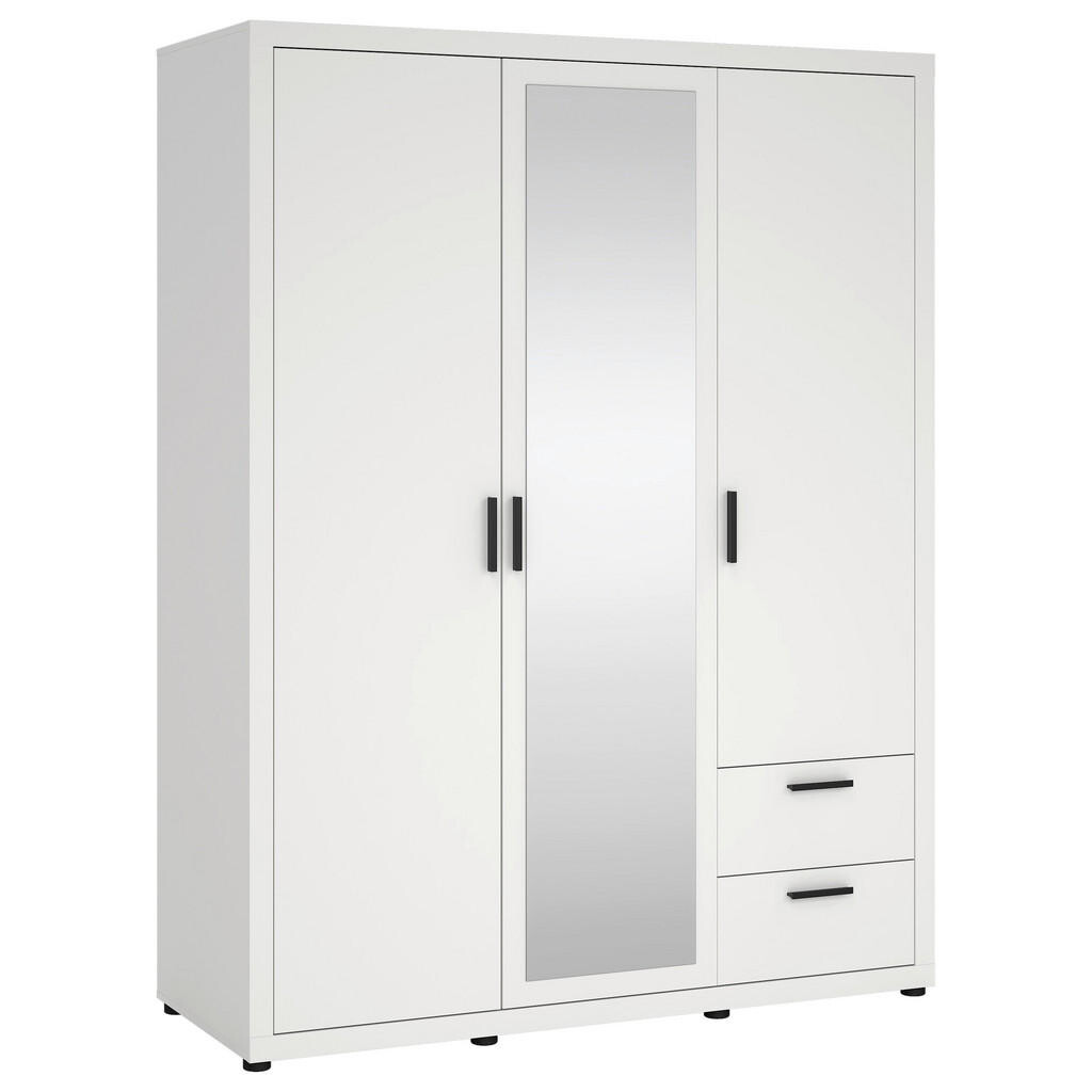 MID.YOU SKRIŇA S OTOČNÝMI DVERAMI, biela, 153,6/200,9/59,8 cm