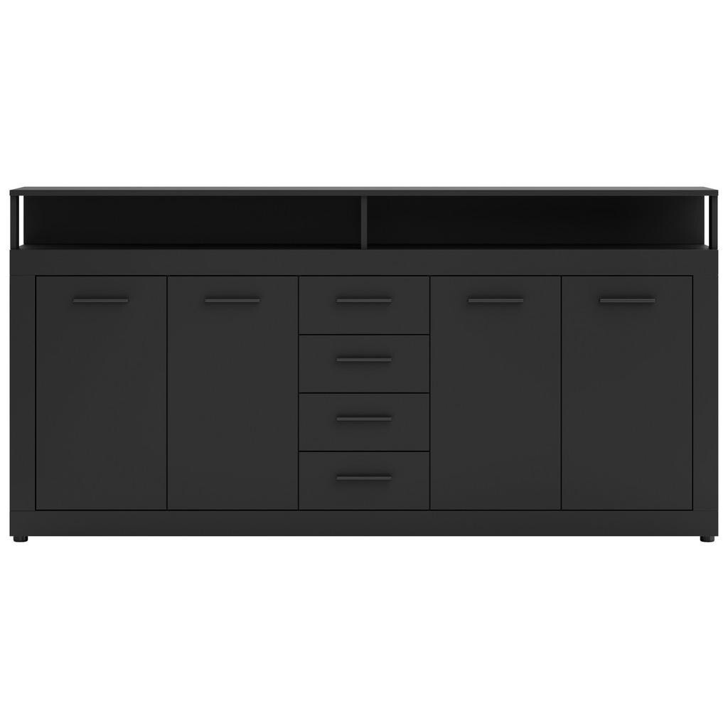 MID.YOU ŠIROKÁ KOMODA, antracitová, 190/96/32 cm