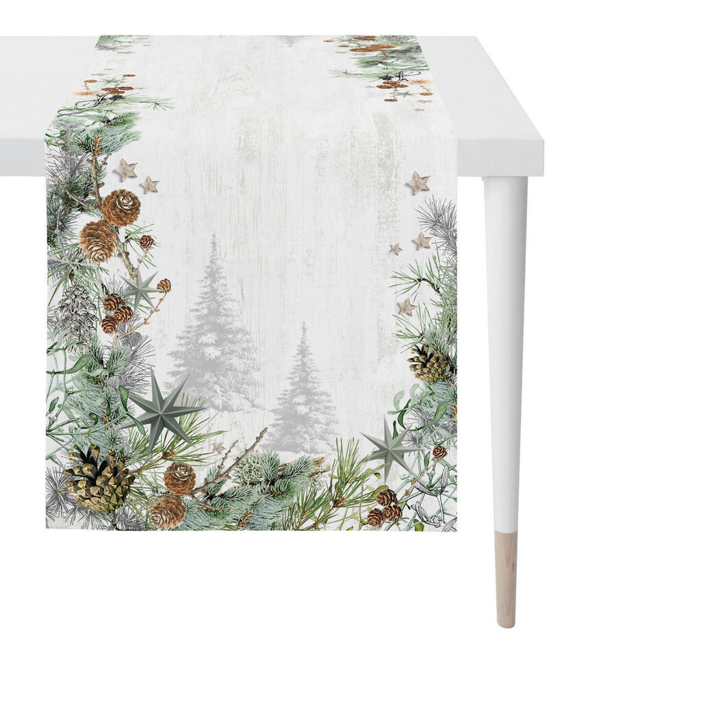 XXXL ÚZKY OBRUS, 48/140 cm, lesná zelená