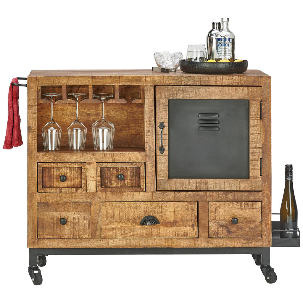 Landscape SERVÍROVACÍ VOZÍK, prírodná farba, čierna, 100/85/40 cm