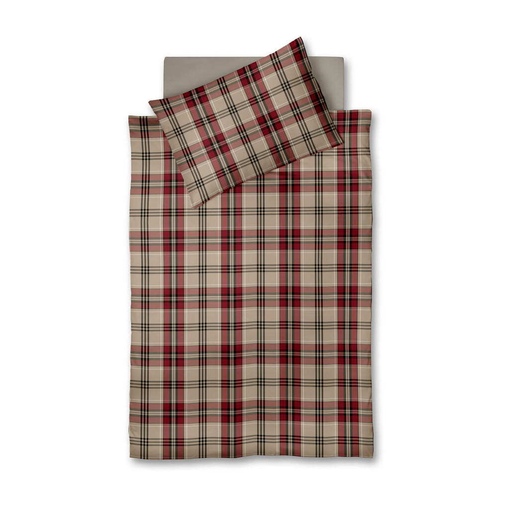 Fleuresse POSTEĽNÁ BIELIZEŇ, flanel, hnedá, bordová, tmavočervená, béžová, 140/200 cm