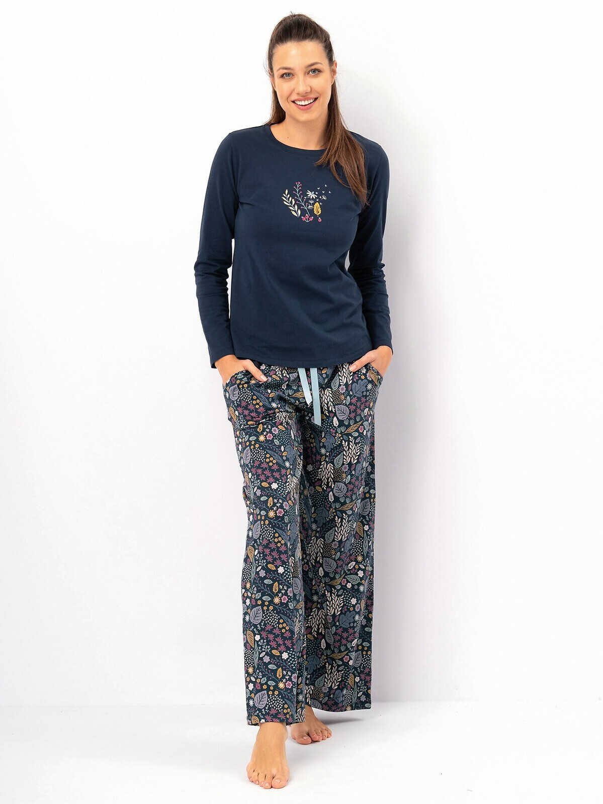 Kľúč LNS 571 B25 long/r S-XL dámske pyžamo tmavě modrá M