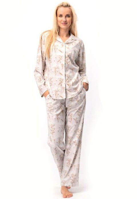 Kľúč LNS 567 B25 long/r S-XL dámske pyžamo na zips ecru S