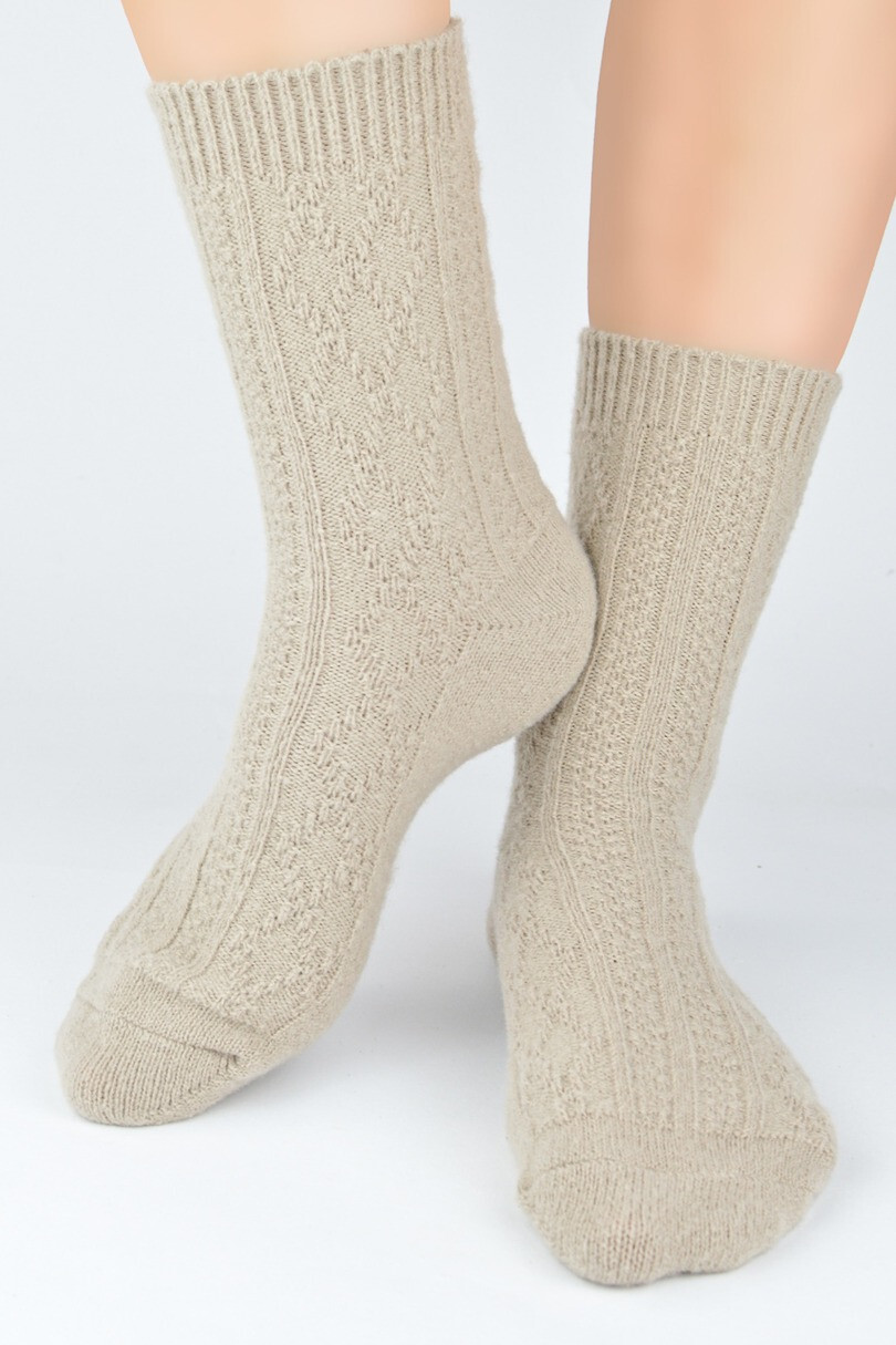 PONOŽKY S VLNOU SB135 Béžová 36-41