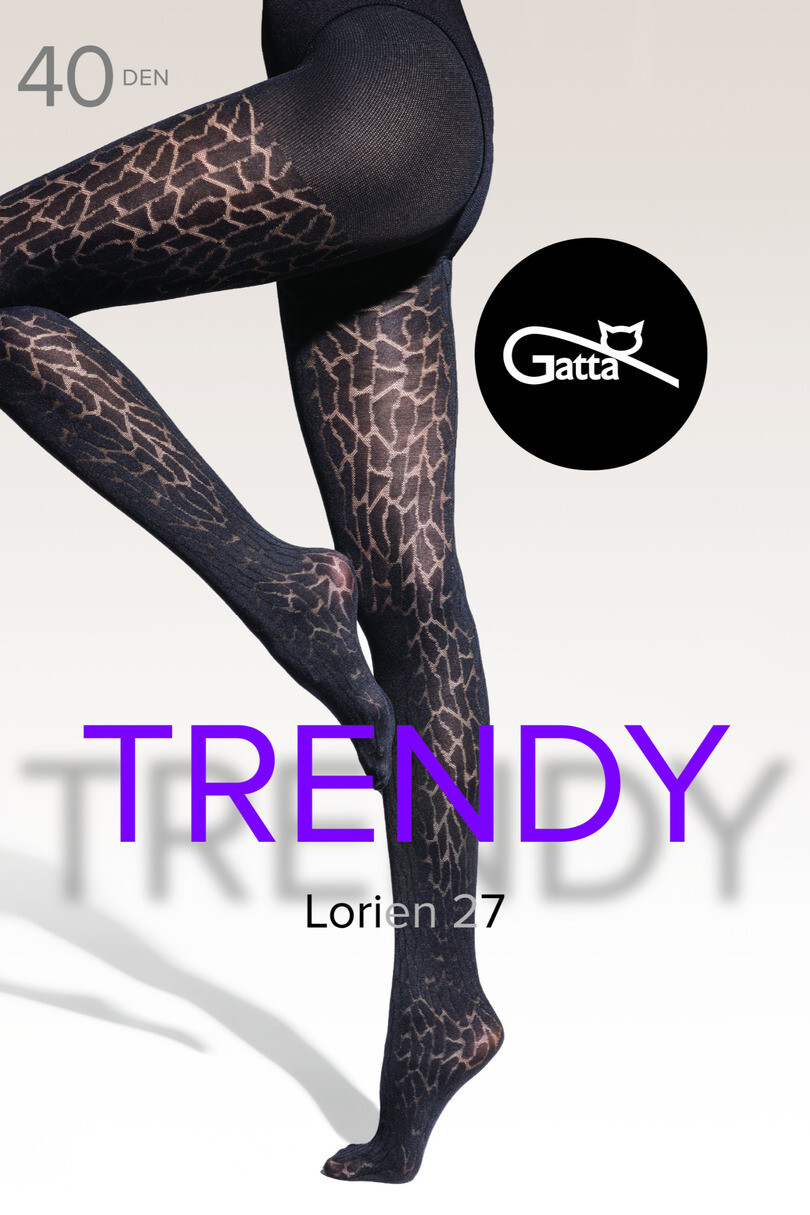 LORIEN - 27 Vzorované pančuchy nero 4-L