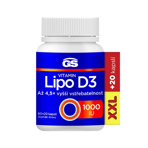 GS Vitamín Lipo D3, 1000 IU, XXL 80 kapsúl