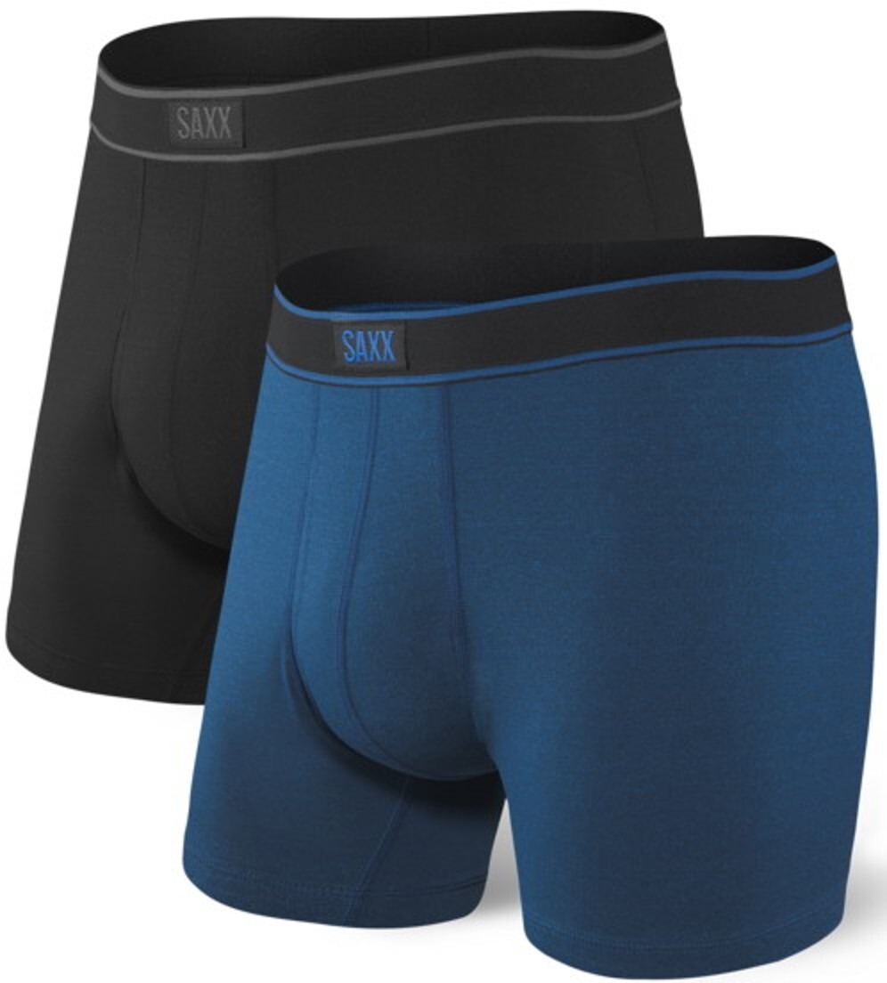Saxx DAYTRIPPER BB FLY 2PK black/city blue heather Veľkosť: M