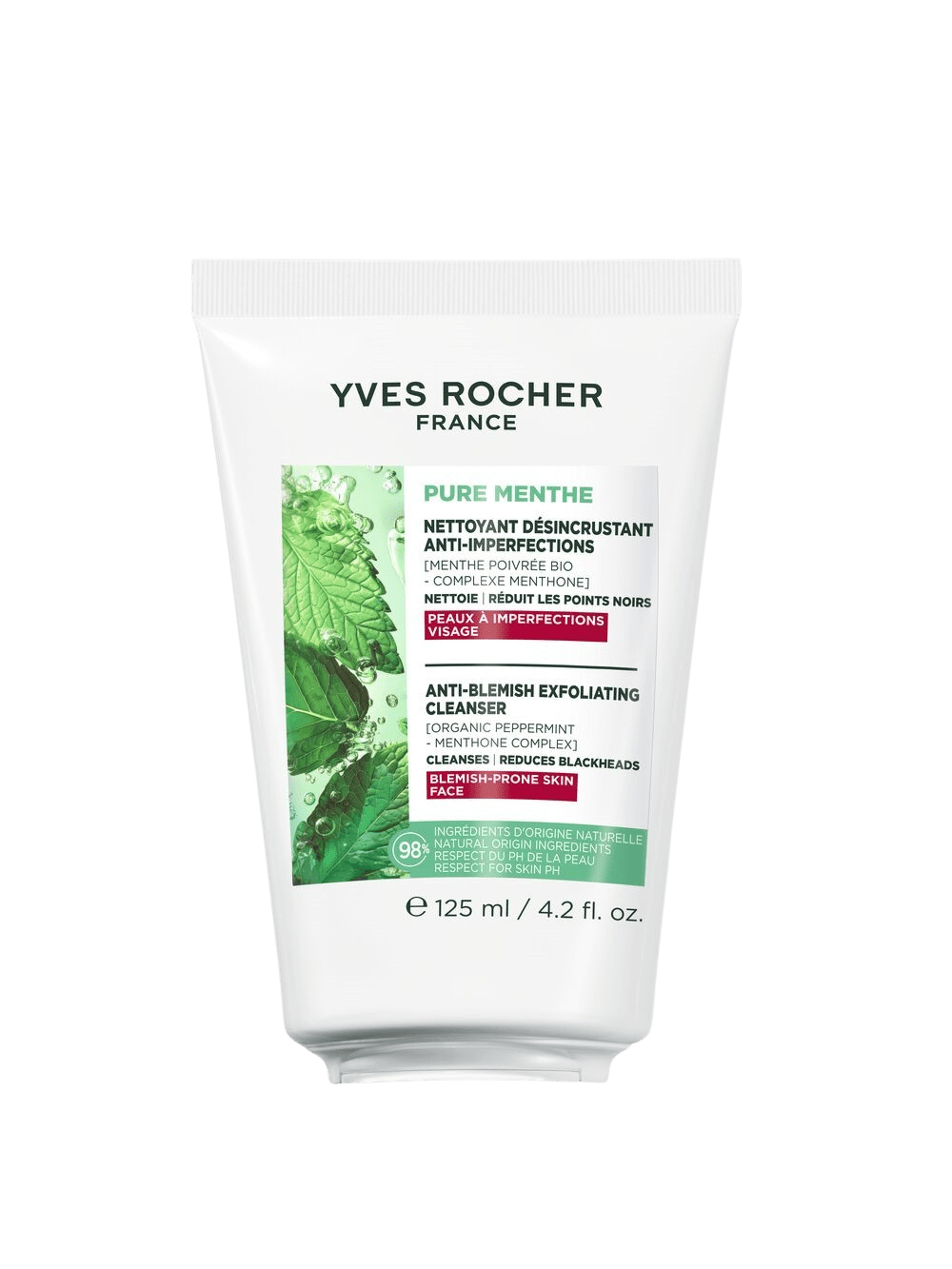 YVES ROCHER Pure Menthe, Čistiaci gél s jemným peelingom 125 ml
