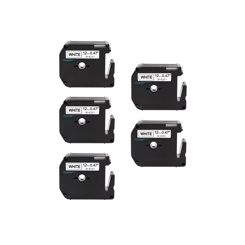 Tonery Náplně Kompatibilní páska Brother MK-231, 12mm x 8m, černý tisk / bílý podklad 5-PACK