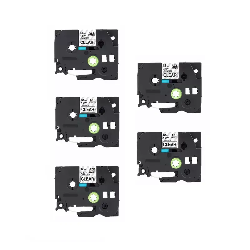 Tonery Náplně Kompatibilní páska Brother TZ-131 / TZe-131, 12mm x 8m, černý tisk / průhledný podklad 5-PACK