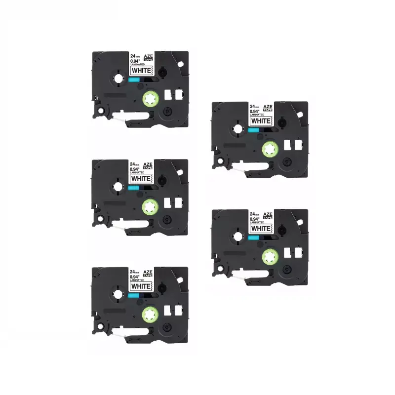 Kompatibilní páska Brother TZ-251 / TZe-251, 24mm x 8m, černý tisk / bílý podklad 5-PACK
