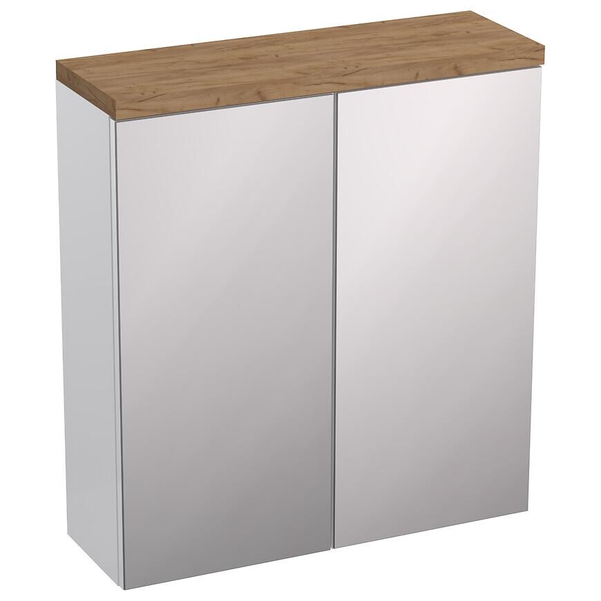 KÚPEĽŇOVÁ ZRKADLOVÁ SKRINKA 60 OVO BIELY POĽSKÝ