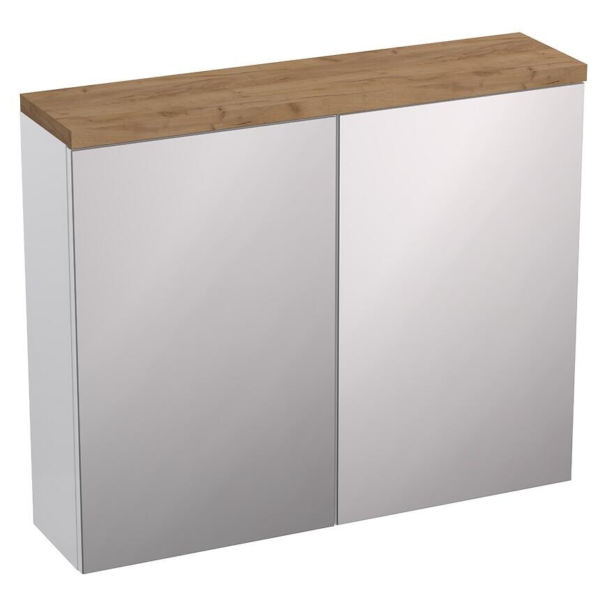 KÚPEĽŇOVÁ ZRKADLOVÁ SKRINKA 80 OVO BIELY POĽSKÝ