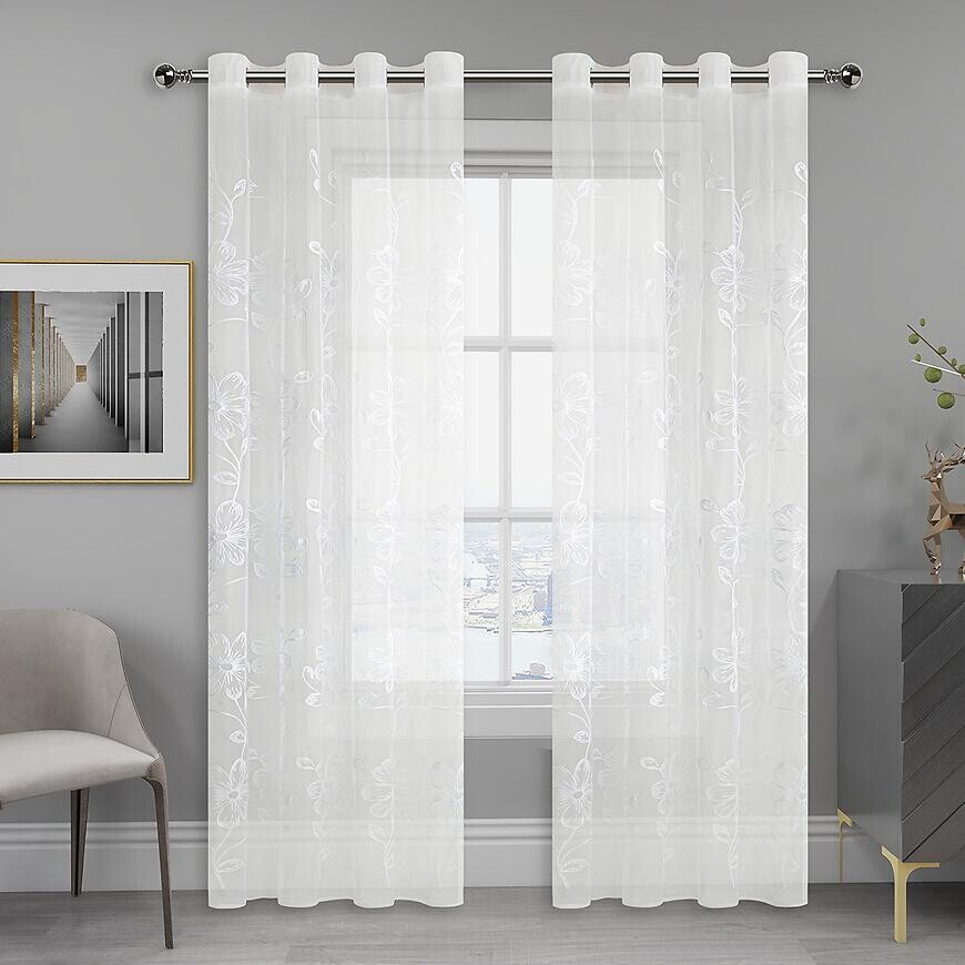 Záclona na krúžkoch IGA E6211 140x250 biela