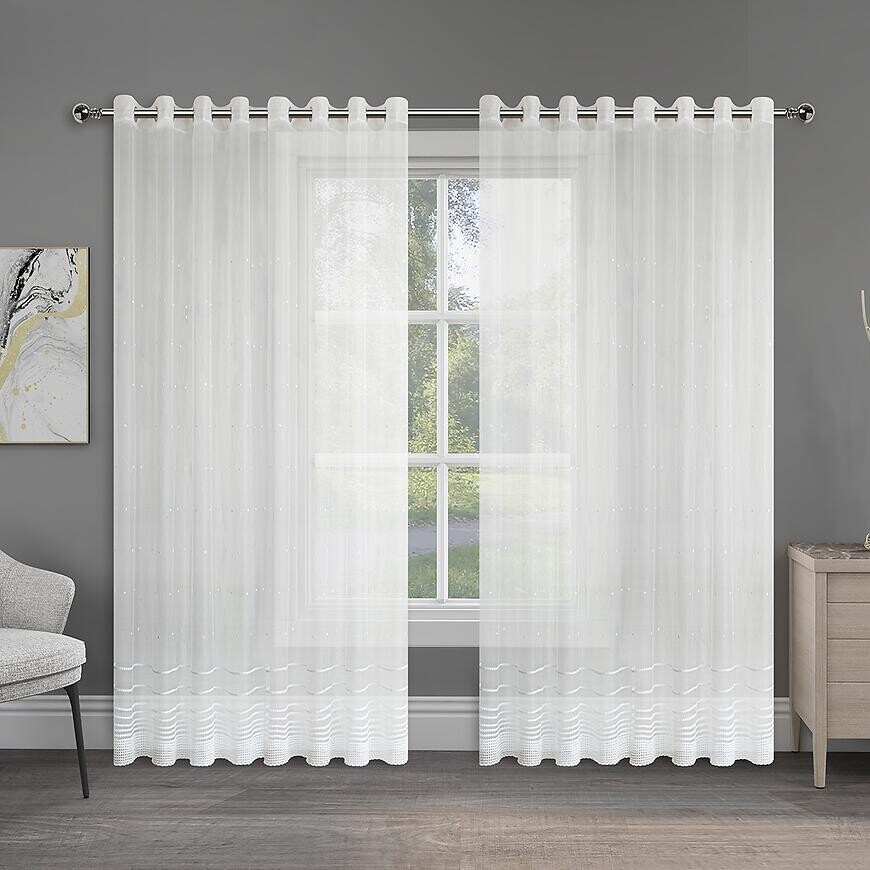 Záclona na krúžkoch JULIA E6216 300x160 biela