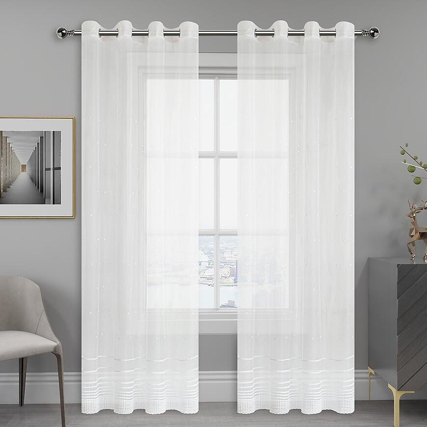 Záclona na krúžkoch JULIA E6216 140x250 biela