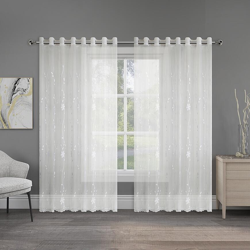 Záclona na krúžkoch SARA E6224 300x250 biela