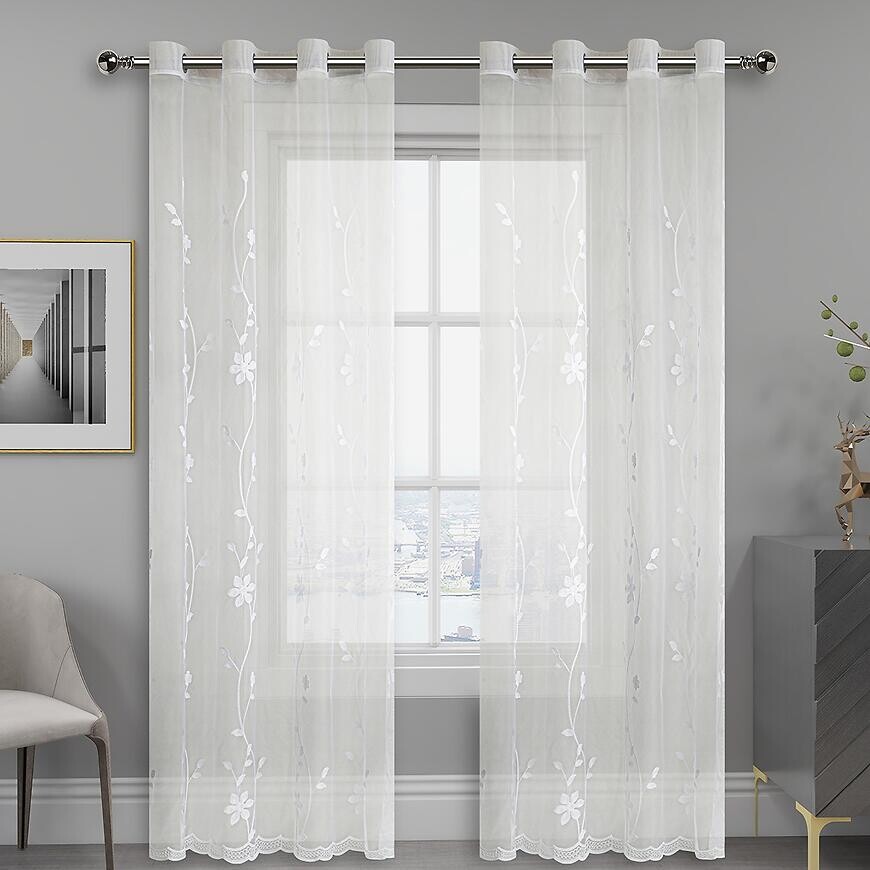 Záclona na krúžkoch SARA E6224 140x250 biela