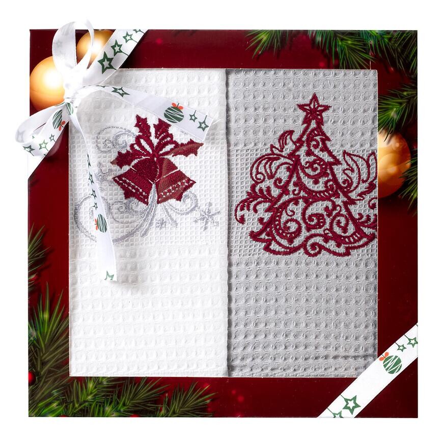 Kuchynské utierky kpl. 2 ks 50x70 cm biely/sivý