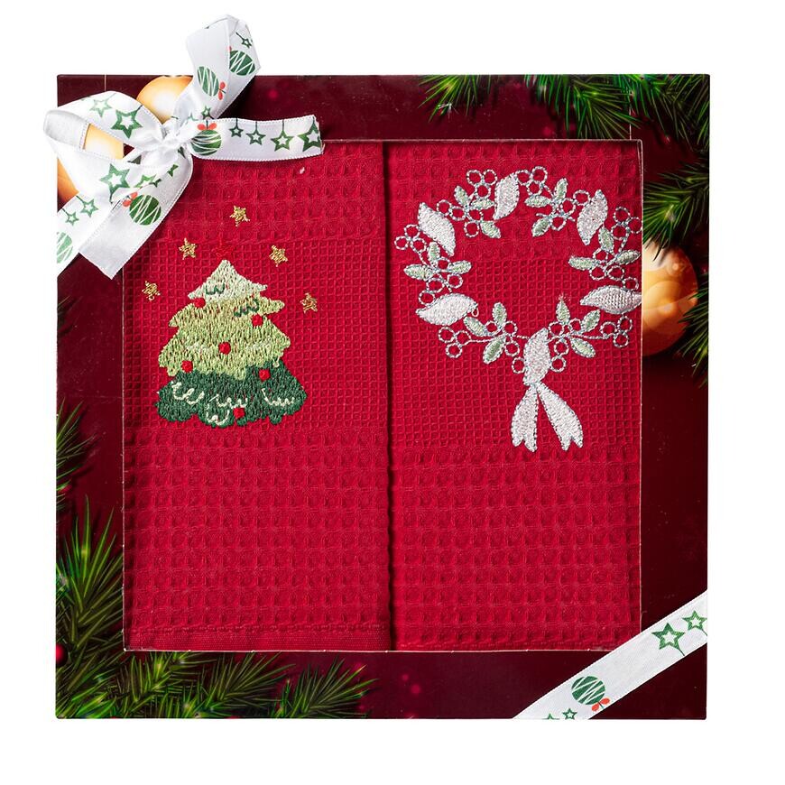 Kuchynské utierky kpl. 2 ks 50x70 cm červený