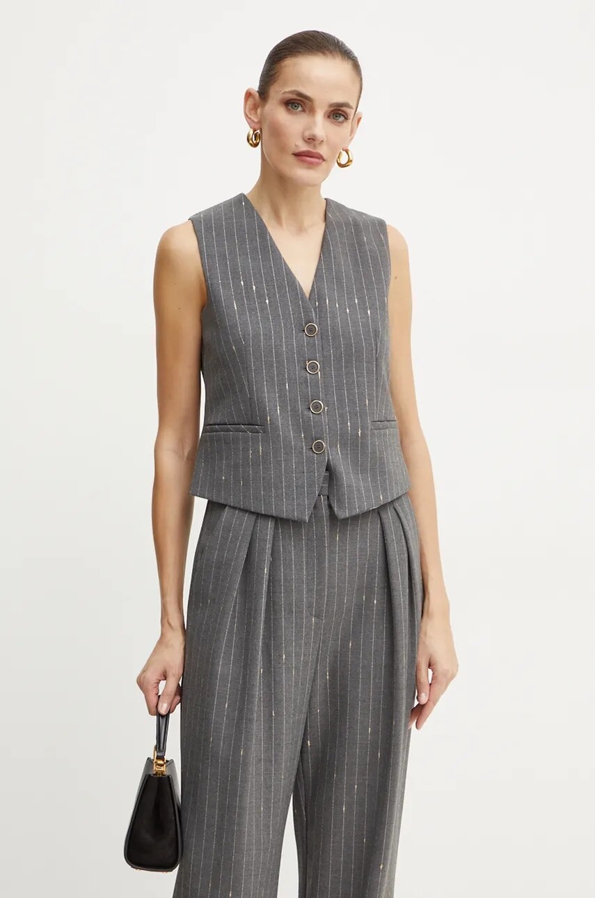 Vesta s prímesou vlny Simona Corsellini šedá farba, jednoradová, A24CPGL001