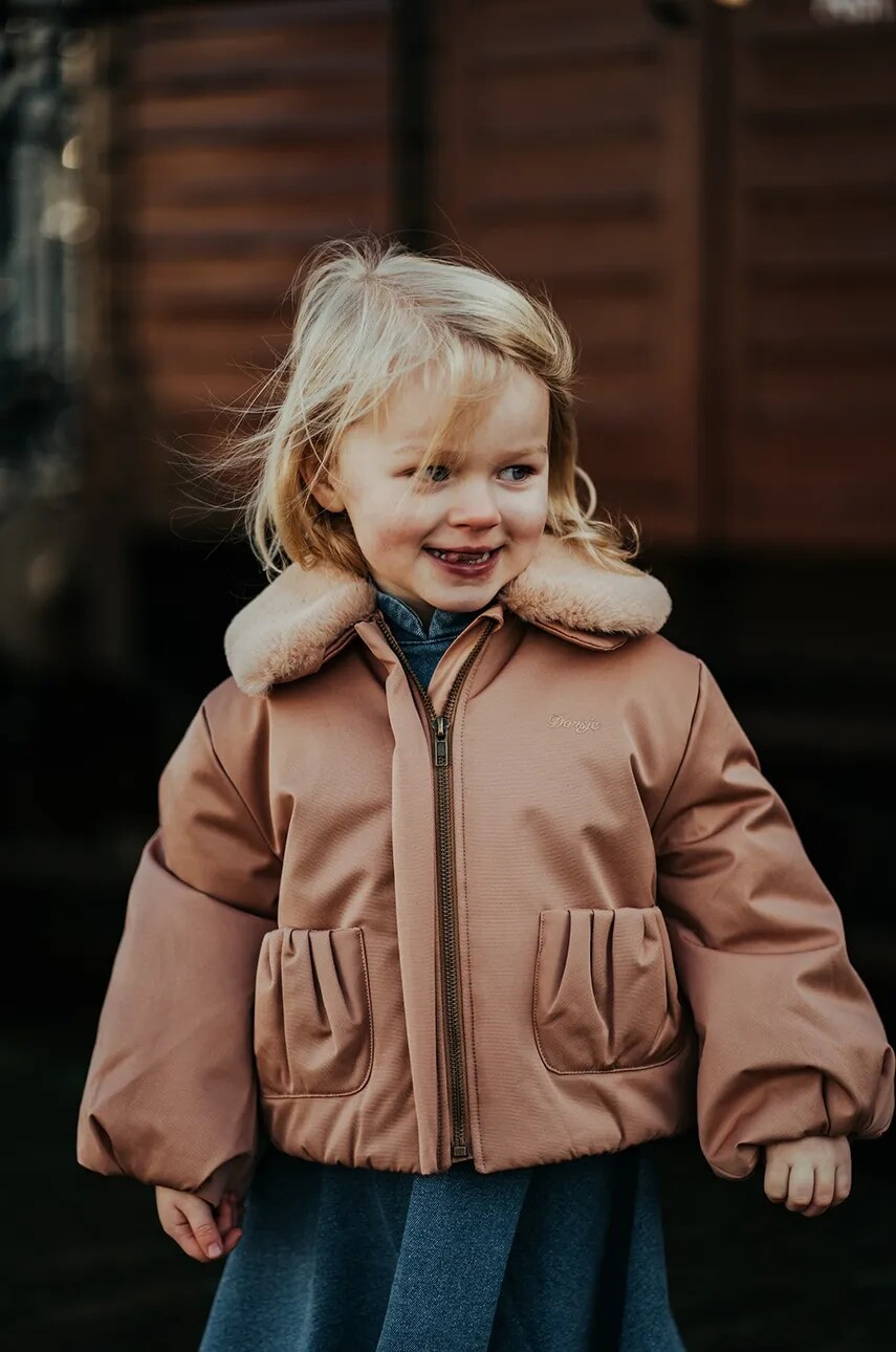 Detská bunda Donsje Bloci Jacket hnedá farba, 4086300