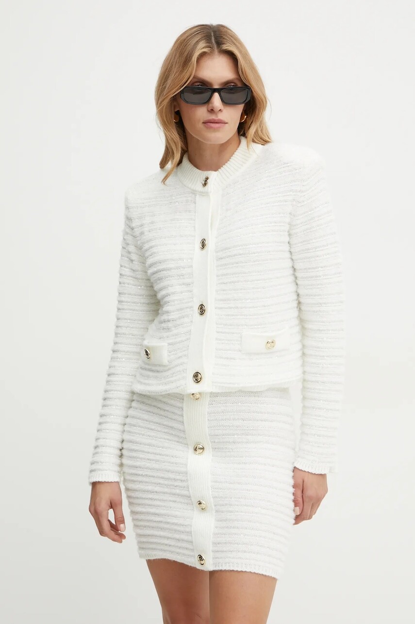 Kardigán Simona Corsellini dámsky, béžová farba, A24CPGIO02