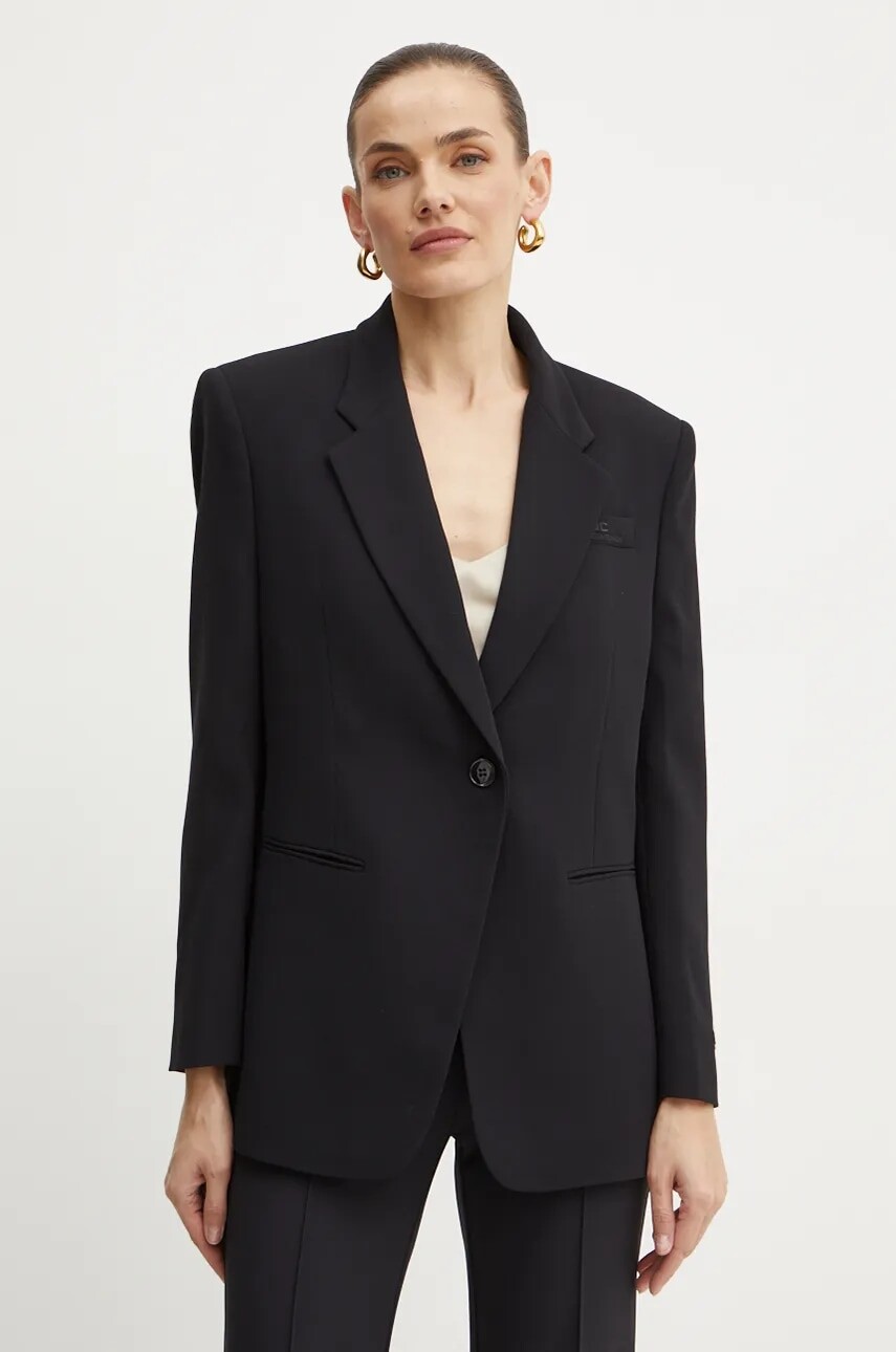 Sako Elisabetta Franchi čierna farba, jednoradové, jednofarebné, GI09642E2