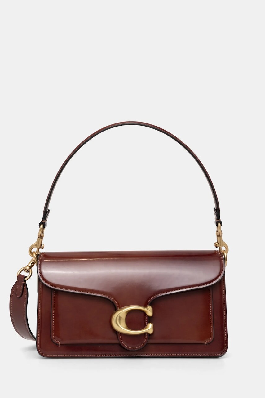 Kožená kabelka Coach Tabby hnedá farba, CW631