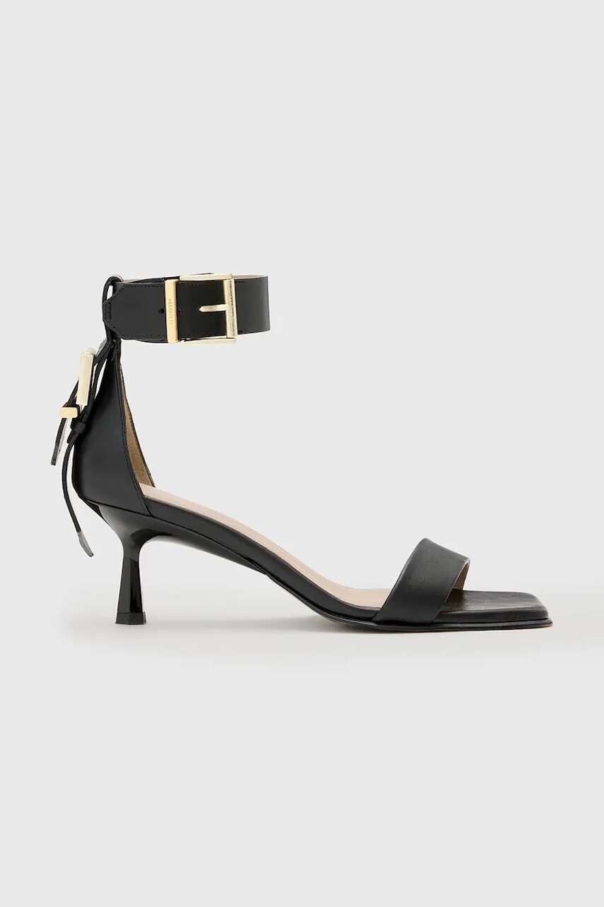 Kožené sandále AllSaints Noir Low Sandal čierna farba, W064FC