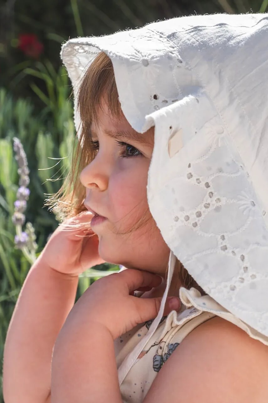 Detský bavlnený klobúk That's mine Clara biela farba, bavlnený, 000435