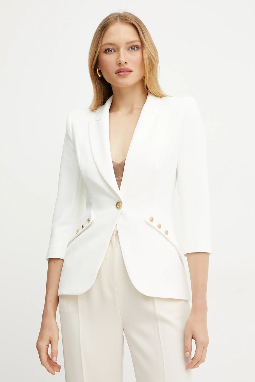 Sako Elisabetta Franchi béžová farba, jednoradové, jednofarebné, GI16452E2