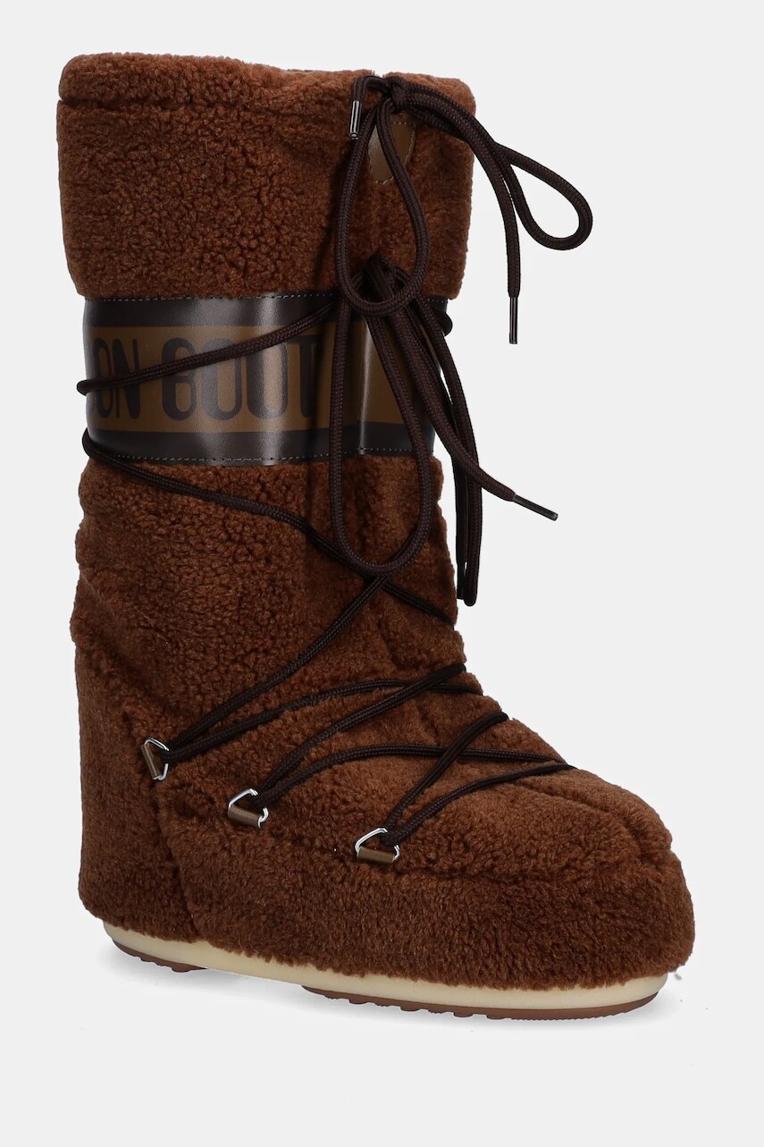 Snehule Moon Boot MB ICON FLEECE hnedá farba, 80D1403080 M004