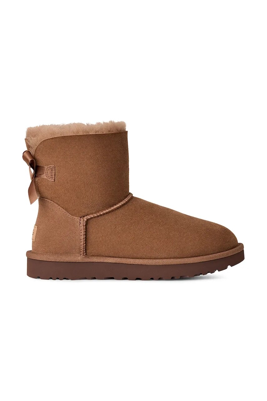 Semišové snehule UGG Mini Bailey Bow II hnedá farba, 1016501.RYK