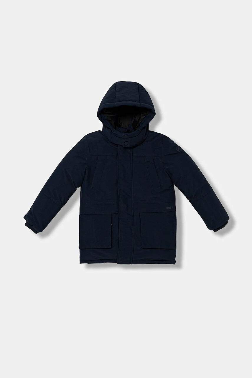 Detská bunda BOSS tmavomodrá farba, J52388