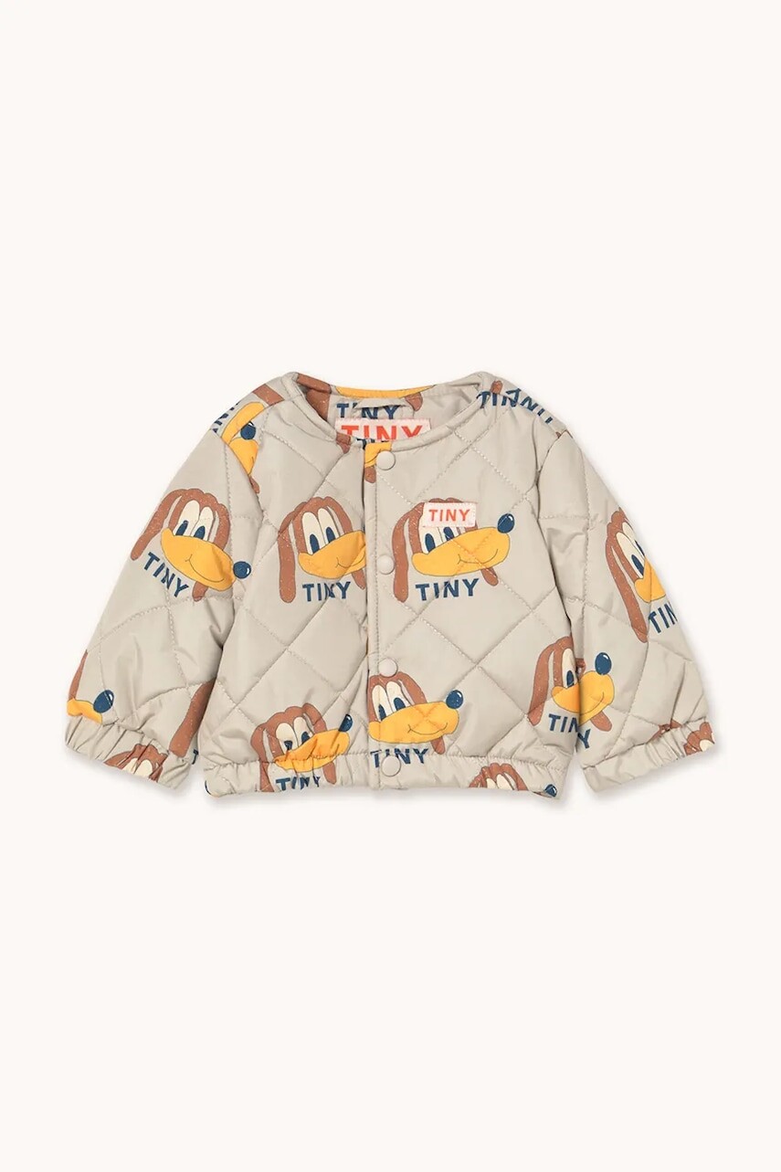 Bunda Tinycottons DOGS BABY PADDED JACKET béžová farba, AW25-165