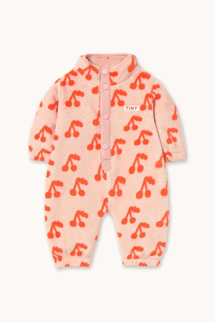 Overal pre bábätká Tinycottons CHERRIES POLAR ONE-PIECE oranžová farba, AW25-570