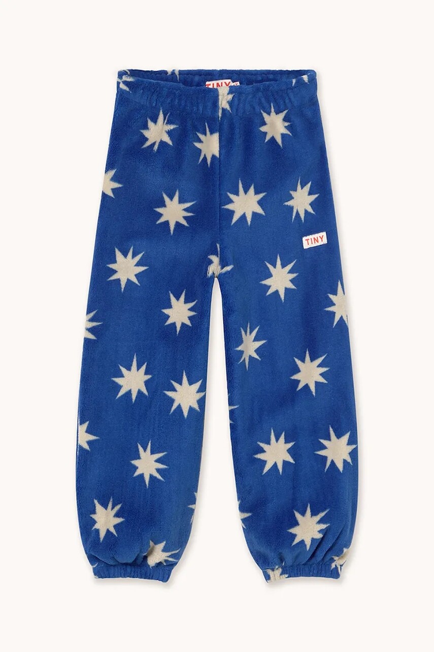 Detské tepláky Tinycottons STARS POLAR SWEATPANT tmavomodrá farba, vzorované, AW25-573