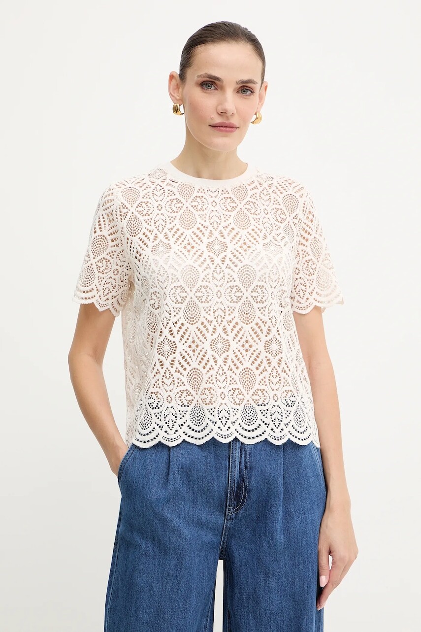 Tričko Morgan dámske, béžová farba, DEVY