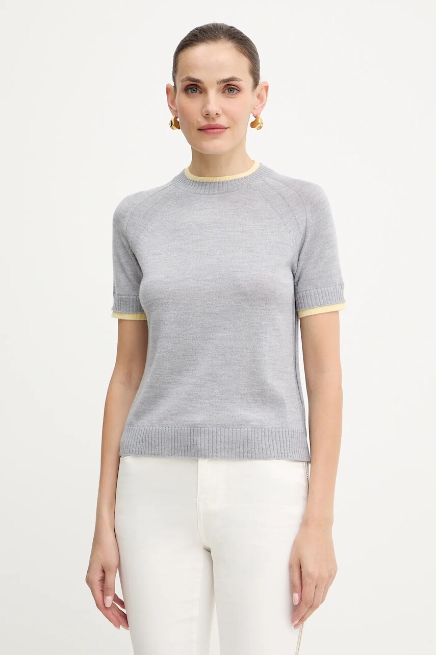 Vlnený sveter MAX&Co. šedá farba, ľahký, 2526366023200