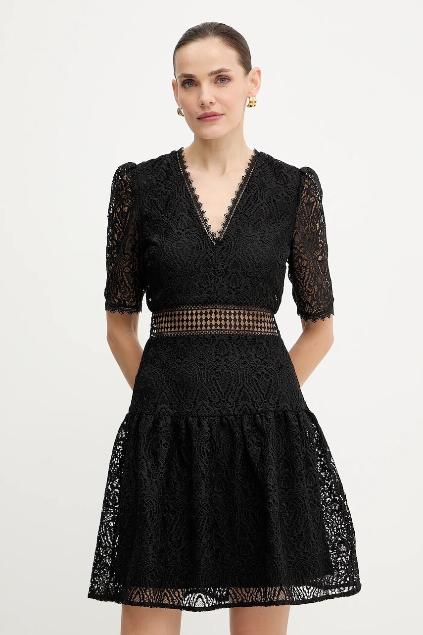 Šaty Morgan čierna farba, mini, áčkový strih, RJULE