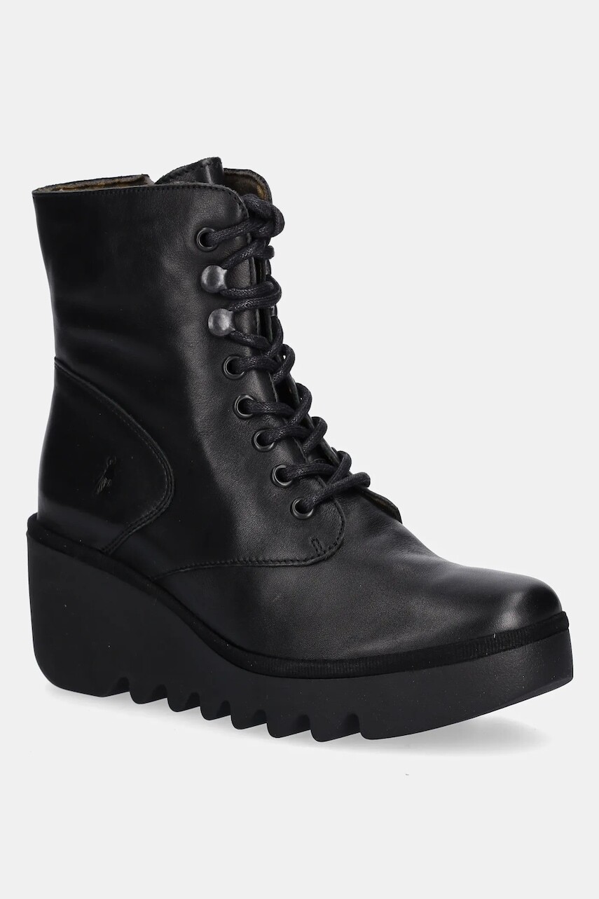 Kožené workery Fly London BIRR534FLY čierna farba, na kline, P501534000