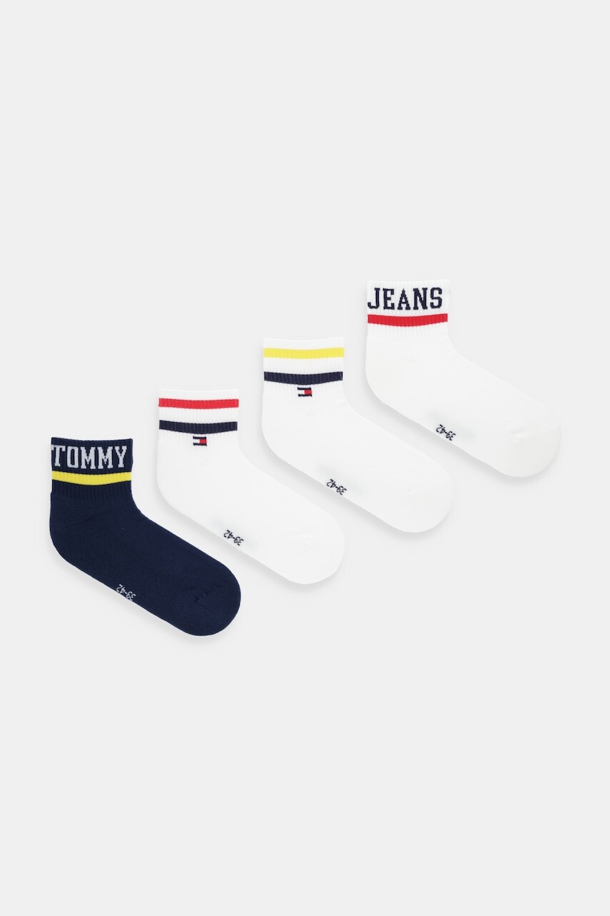 Ponožky Tommy Jeans 4-pak biela farba, 701238222