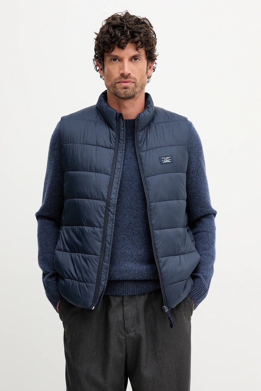 Vesta Pepe Jeans tmavomodrá farba, prechodná, PM4027189