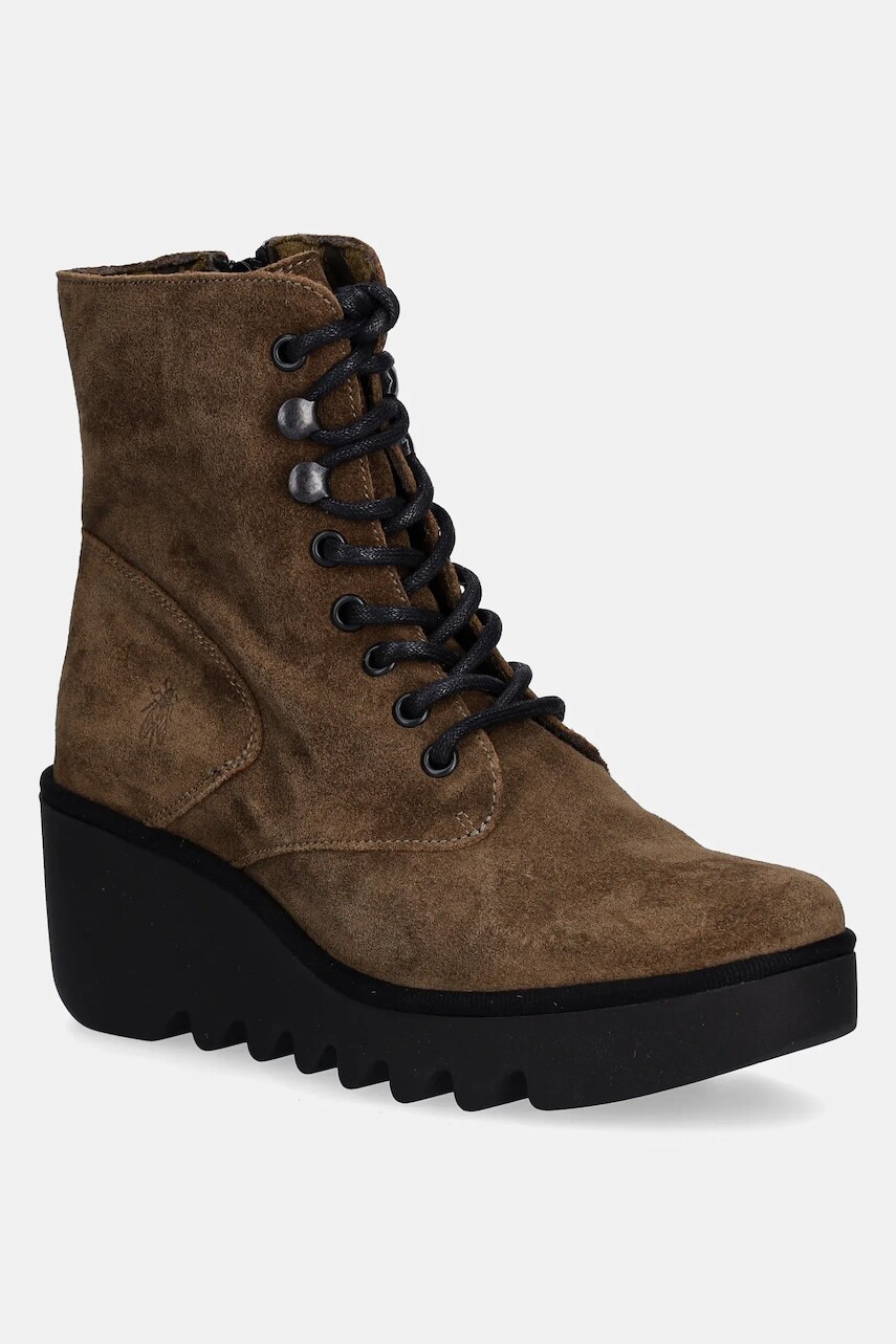 Semišové topánky Fly London BIRR534FLY hnedá farba, na kline, P501534009