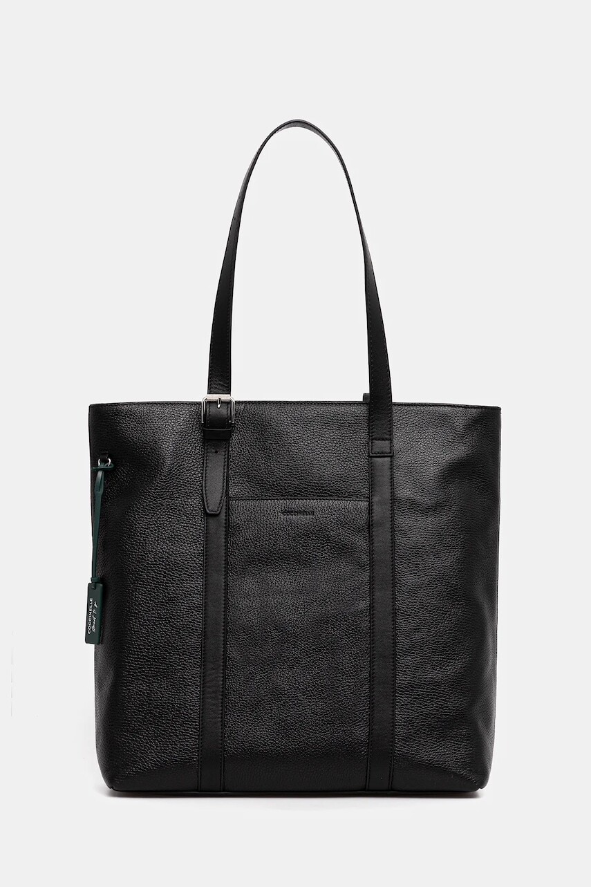 Kožená kabelka Coccinelle čierna farba, E1.MUK.81.03.01