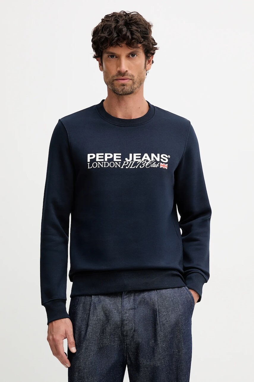 Mikina Pepe Jeans tmavomodrá farba, s potlačou, PM5800029